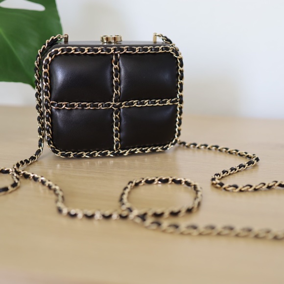 CHANEL Handbags - ❌NOT AVAILABLE❌ RARE GHW Chanel Chain Frame CC Box Minaudiere Calfskin Mini Clut